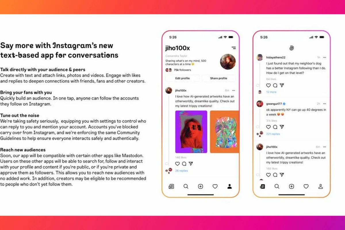 Instagram app de mensajes de texto