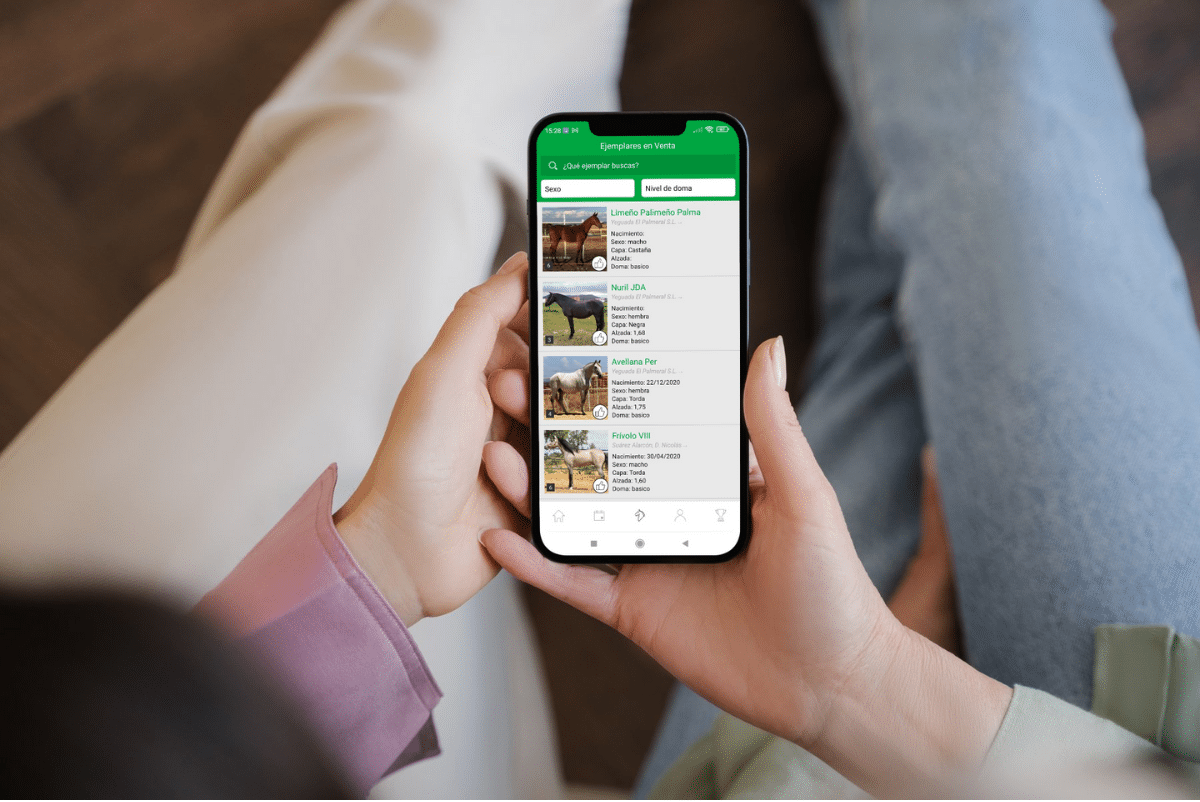 Aplicación móvil de ganaderías de caballos