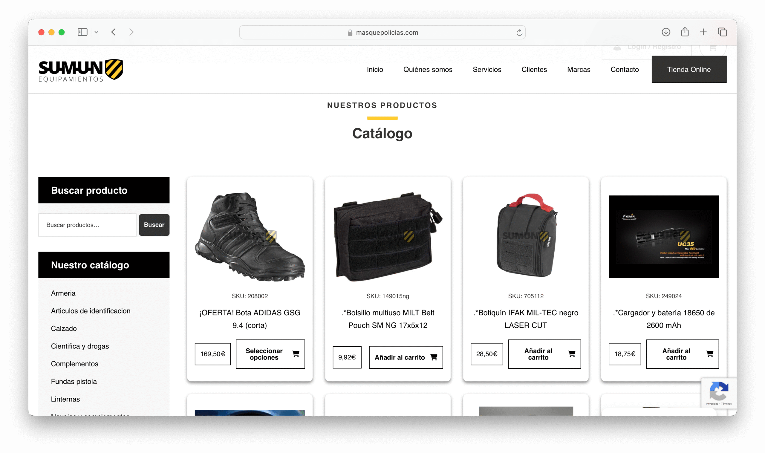 catálogo online con diferentes productos, ejemplo de gestión de productos descatalogados en un ecommerce