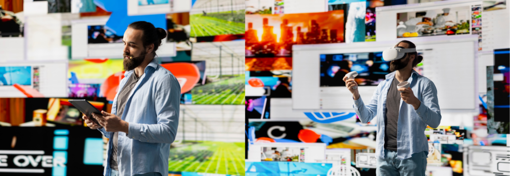 Demostración de realidad virtual en presentación digital interactiva